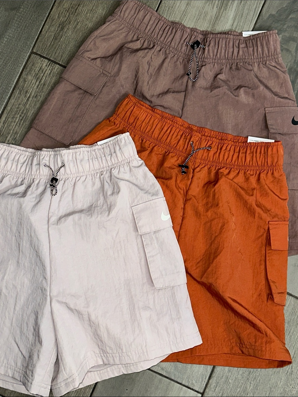Lot of 3 NEW Nike Loose Fit Shorts‎ High Rise Athletic Bundle Cargo Womens XS